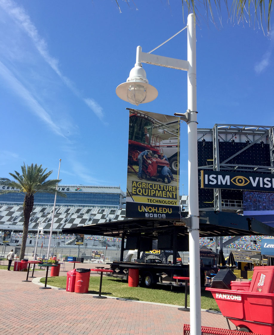 Daytona UNOH Fan Zone Event Pole Banner Graphics