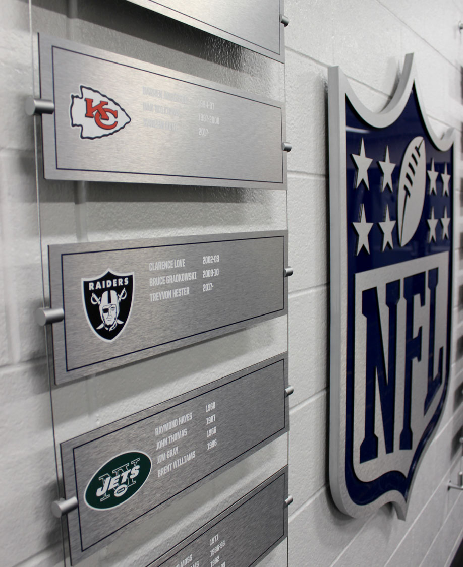 University of Toledo Larimer NFL Display Detail