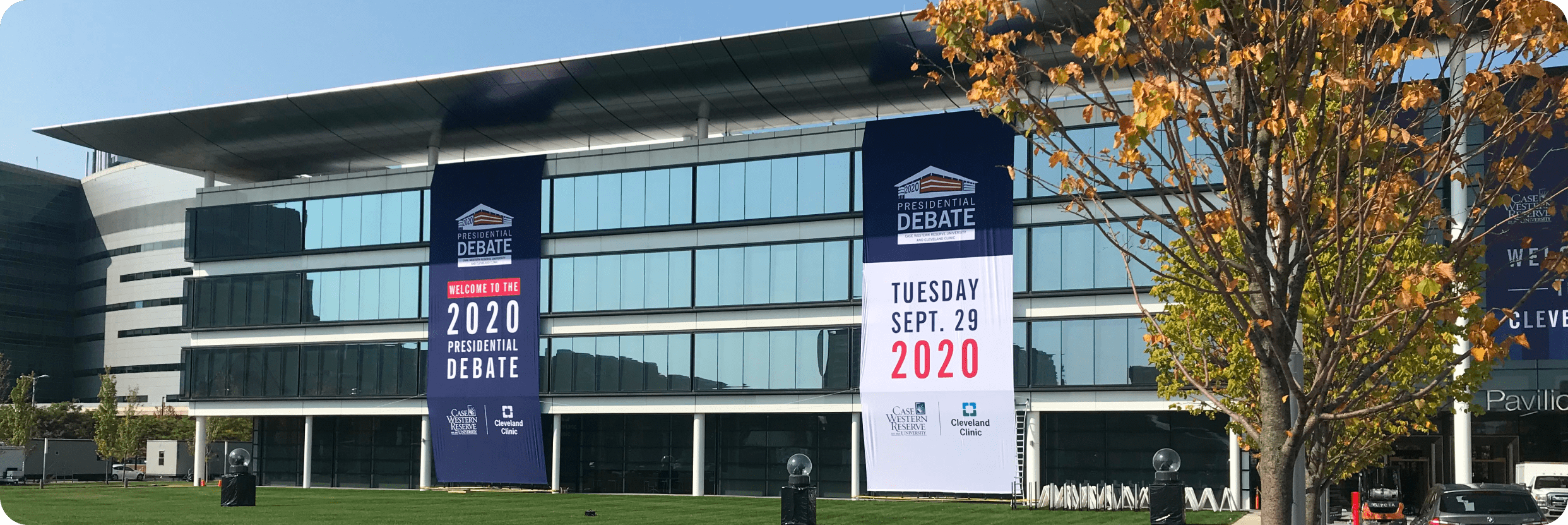 Presidential Debate Fabric Building banners